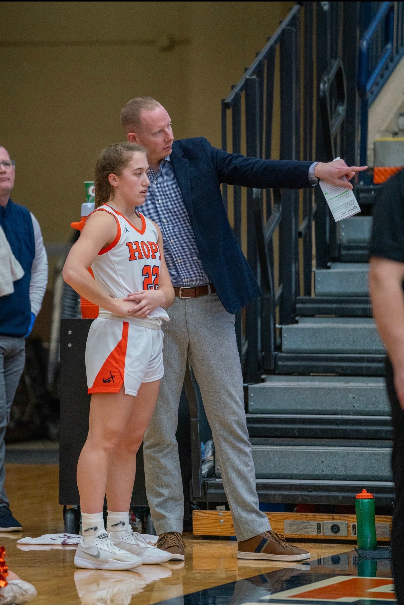 Austin coaching on the sideline at Hope College